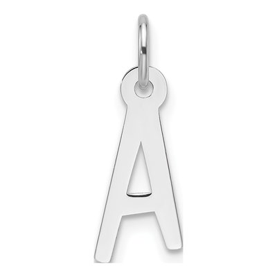 14K White Gold Letter A Pendant