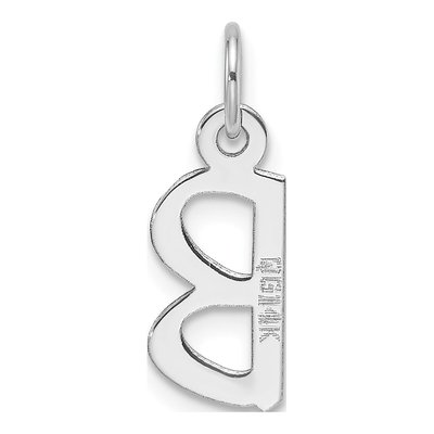 14K White Gold Letter B Charm – view 4