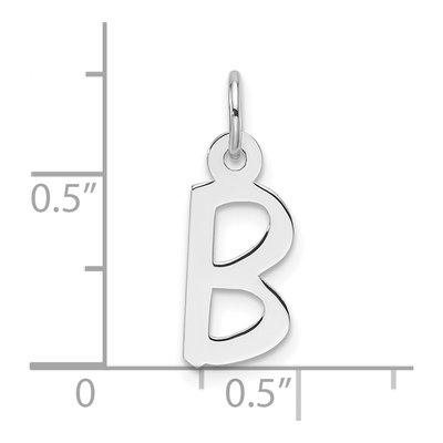 14K White Gold Letter B Charm – view 5