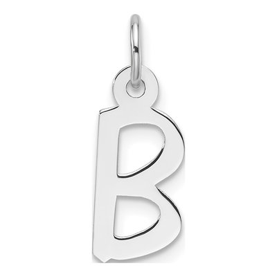 14K White Gold Letter B Charm