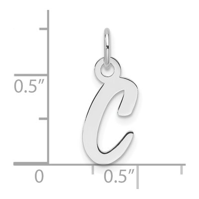 14K White Gold Letter C Charm – view 5