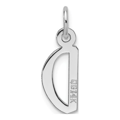 14K White Gold Letter D Charm – view 4