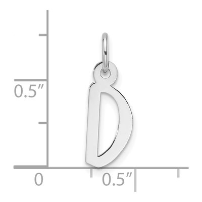 14K White Gold Letter D Charm – view 5