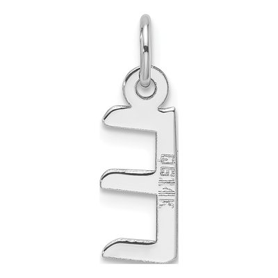 14K White Gold Letter E Charm – view 4