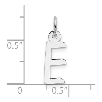 14K White Gold Letter E Charm – view 5