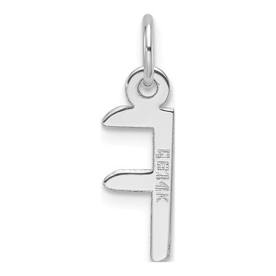 14K White Gold Letter F Pendant – view 4