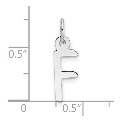14K White Gold Letter F Pendant – view 5