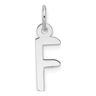 14K White Gold Letter F Pendant