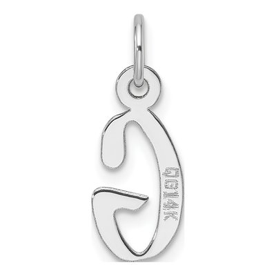 14K White Gold Letter G Pendant – view 4