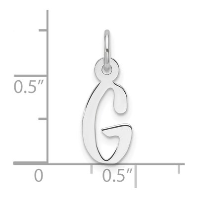 14K White Gold Letter G Pendant – view 5