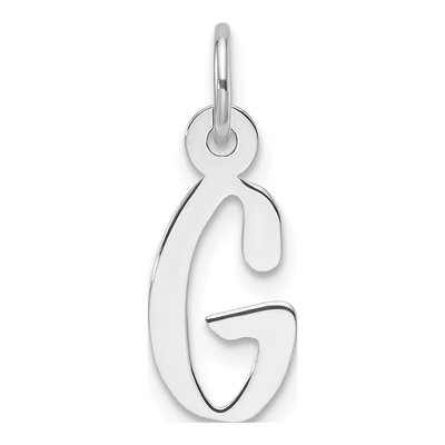 14K White Gold Letter G Pendant