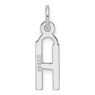 14K White Gold Letter H Pendant – view 4
