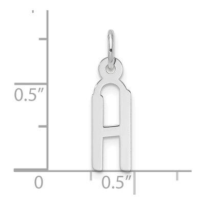 14K White Gold Letter H Pendant – view 5