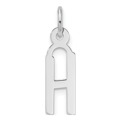 14K White Gold Letter H Pendant