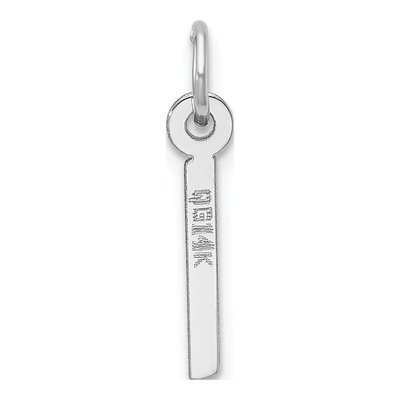14K White Gold Initial I Charm Pendant – view 4