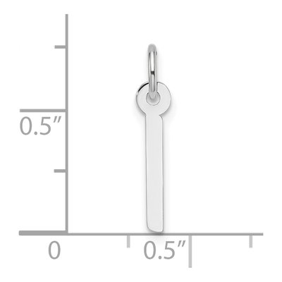 14K White Gold Initial I Charm Pendant – view 5