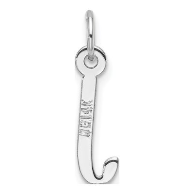 14K White Gold Letter J Charm – view 4