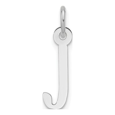 14K White Gold Letter J Charm