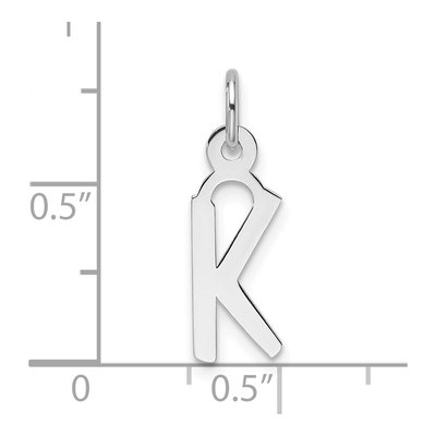 14K White Gold Letter K Charm – view 5