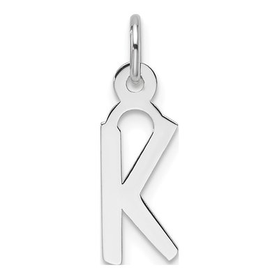 14K White Gold Letter K Charm