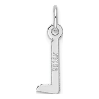 14K White Gold Block Letter L Charm – view 4