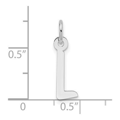 14K White Gold Block Letter L Charm – view 5