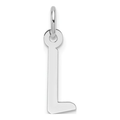 14K White Gold Block Letter L Charm