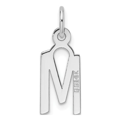 14K White Gold Letter M Charm – view 4