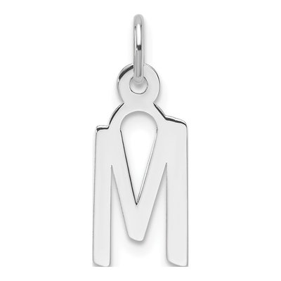 14K White Gold Letter M Charm
