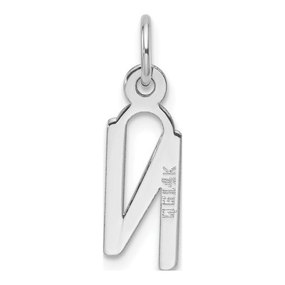 14K White Gold Initial N Charm Pendant – view 4
