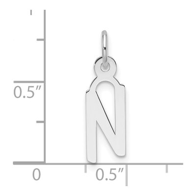 14K White Gold Initial N Charm Pendant – view 5