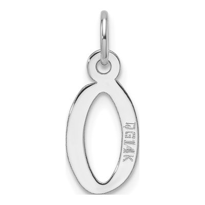 14K White Gold Initial O Letter Charm Pendant – view 4