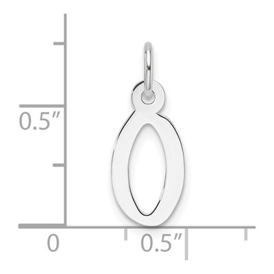 14K White Gold Initial O Letter Charm Pendant – view 5
