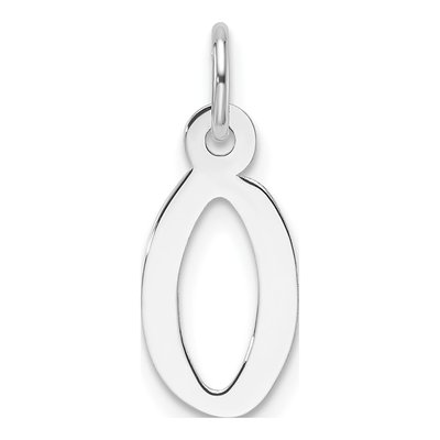 14K White Gold Letter O Pendant