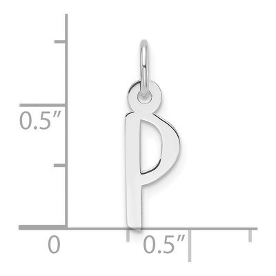 14K White Gold Letter P Pendant – view 5