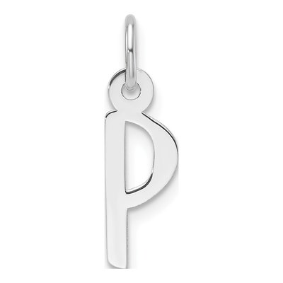 14K White Gold Letter P Pendant