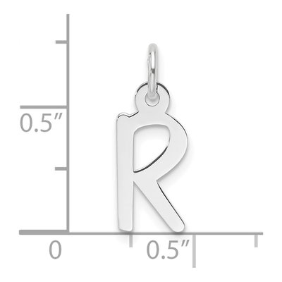 14K White Gold Letter R Pendant – view 5