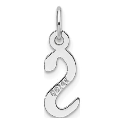 14K White Gold Block Letter S Charm – view 4