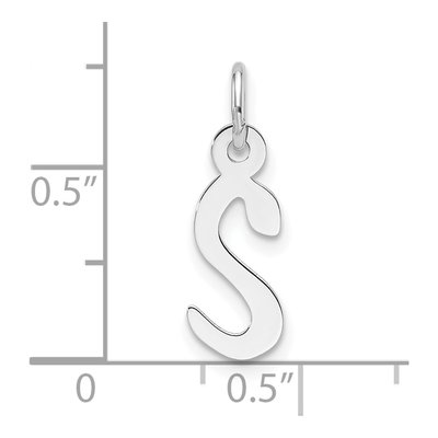 14K White Gold Block Letter S Charm – view 5