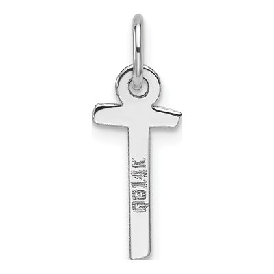 14K White Gold Letter T Charm – view 4