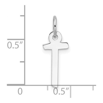 14K White Gold Letter T Charm – view 5