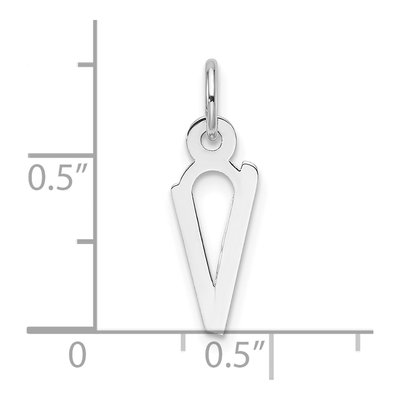 14K White Gold Letter V Charm – view 5