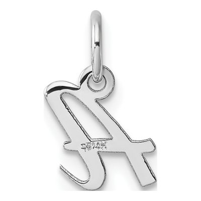 14K White Gold Script Letter A Charm – view 4