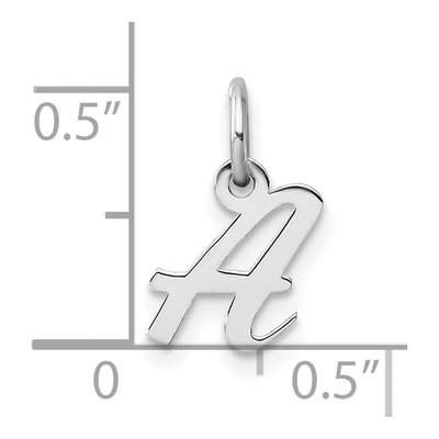 14K White Gold Script Letter A Charm – view 5