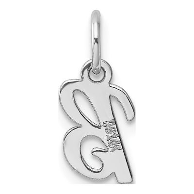 14K White Gold Script Letter B Pendant – view 4