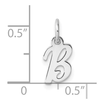 14K White Gold Script Letter B Pendant – view 5
