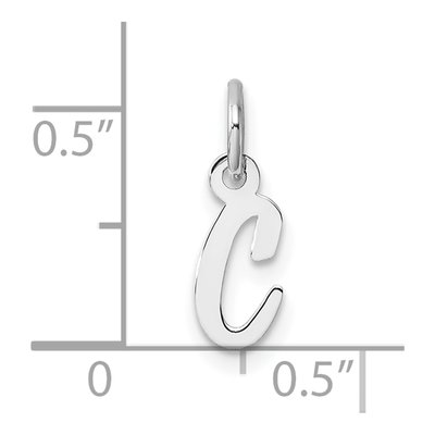 14K White Gold Script Letter C Pendant – view 5