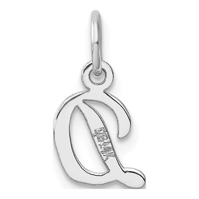 14K White Gold Script Letter D Pendant – view 4