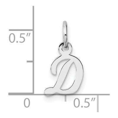 14K White Gold Script Letter D Pendant – view 5