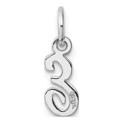 14K White Gold Letter E Charm – view 4
